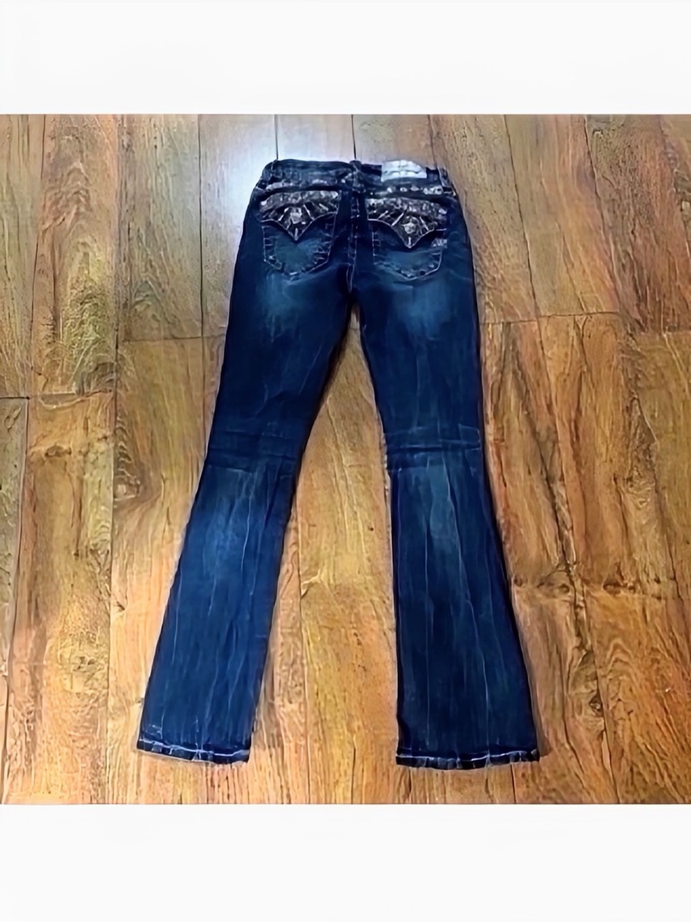 Gorgeous Miss Me Standard Boot Jeans With Embellished Pockets 31” Inseam